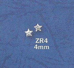 Thumbnail of Sterling Silver & 4mm CZ star stud earrings