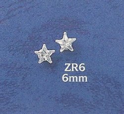 Thumbnail of Sterling Silver & 6mm CZ star stud earrings