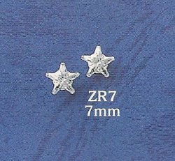 Thumbnail of Sterling Silver & 7mm CZ star stud earrings