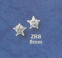 Thumbnail of Sterling Silver & 8mm CZ star stud earrings