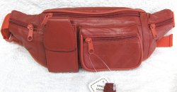 Thumbnail of Genuine Leather Fanny Pack #3064-RED