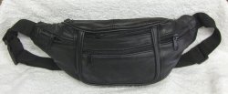 Thumbnail of Genuine Lambskin Leather Fanny Pack - #3077 - BLACK