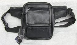 Thumbnail of Genuine Leather Fanny Pack - #3059 - BLACK