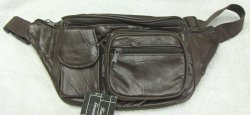 Thumbnail of Genuine Patch Leather Fanny Pack - #7073 -DARK BROWN