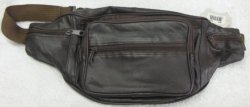 Thumbnail of Genuine Leather Fanny Pack w/water bottle holder #50 BLACK