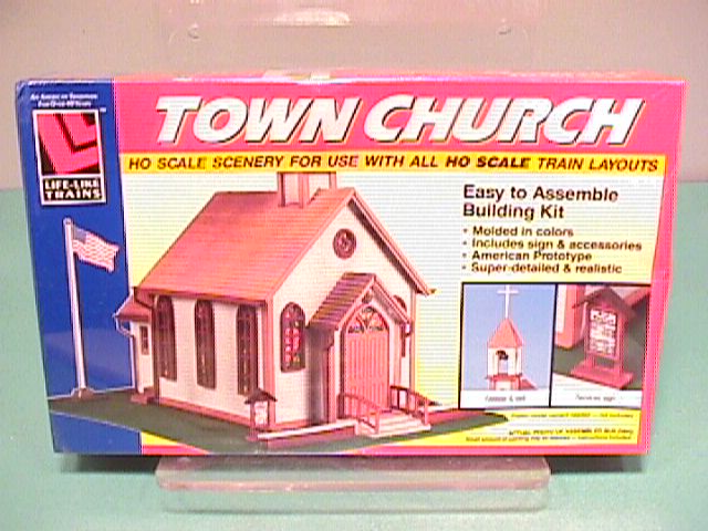 Life-Like Trains HO Scale Town Church Building Plastic Kit No. 1350