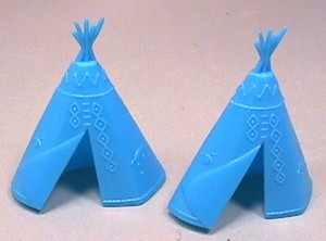 Pair Of Plastic Western Indian Teepees