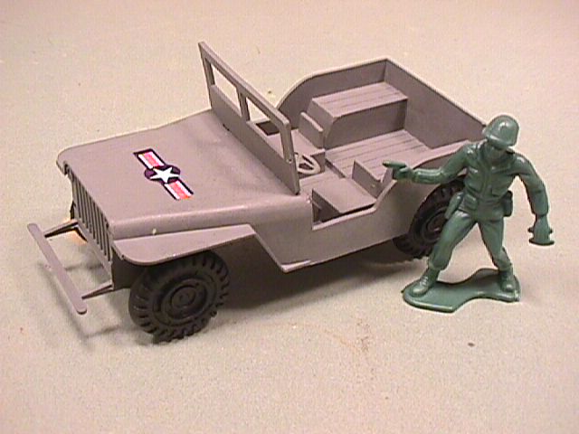 Grey Plastic Willys Style Army Jeep