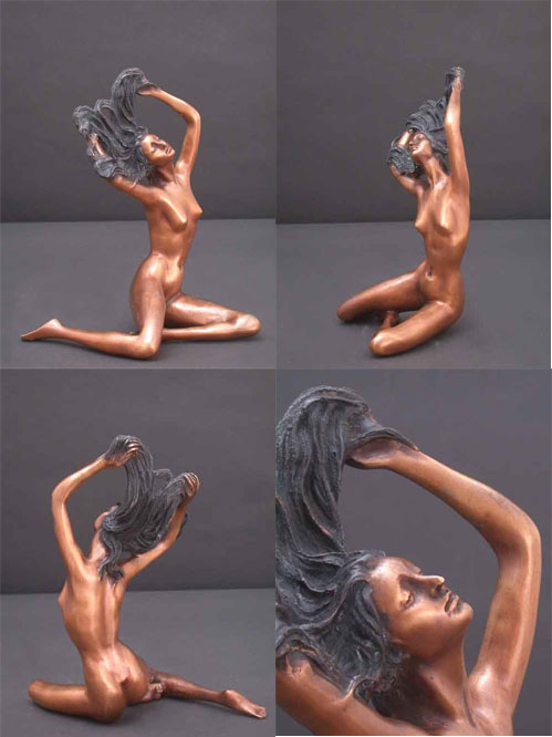 Bronze Female Sculpture Loving Life