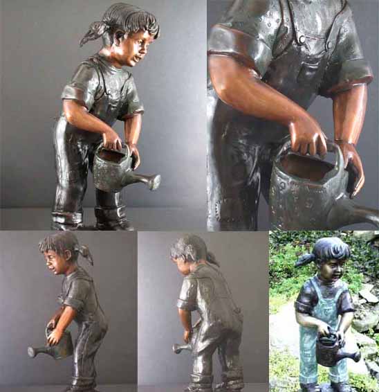 Image 0 of The Watering Can Child Solid Bronze Fountain Sculpture