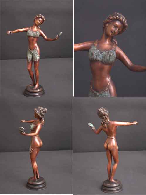 Reflections Female Solid Bronze Sculpture