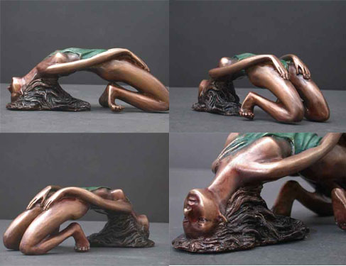 Lady Backward Female Bronze Sculpture