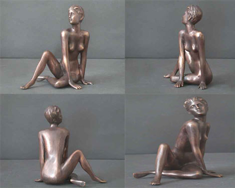 Bronze Female Sculpture Figure Study 4 of 5