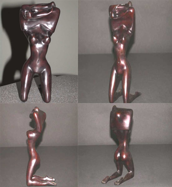 Female Undressing Deco Sculpture Resin