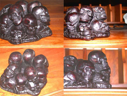 13 Skulls Resin Ashtray Cambodia Killing Fields