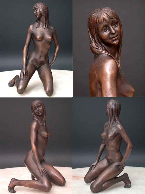 Sensual Gaze Female Bronze Sculpture