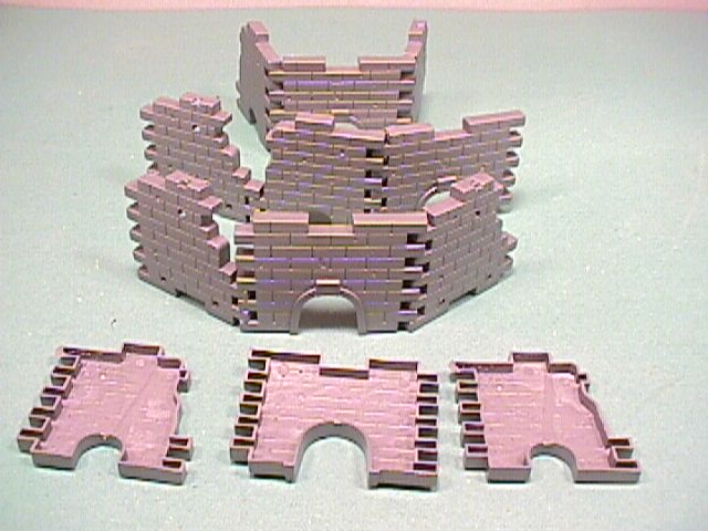 Battlefield Plastic 12 Piece Set Of Wall Building Ruins