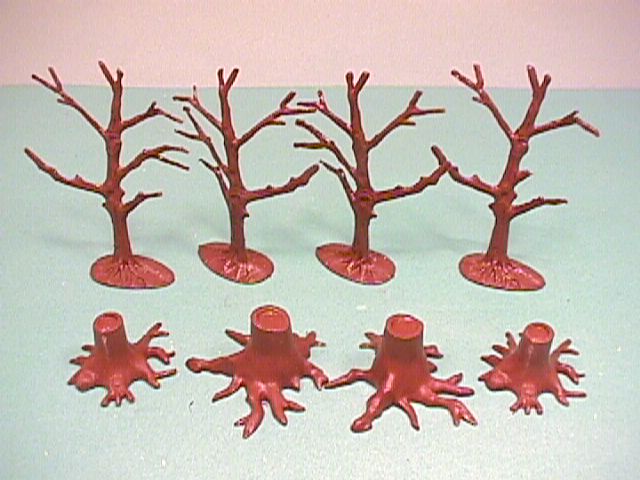 Marx Re-Issue Battlefield Plastic Trees & Stumps Set