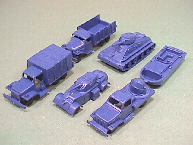 Marx Re-Issue 6 Hard Plastic Military Vehicles Set