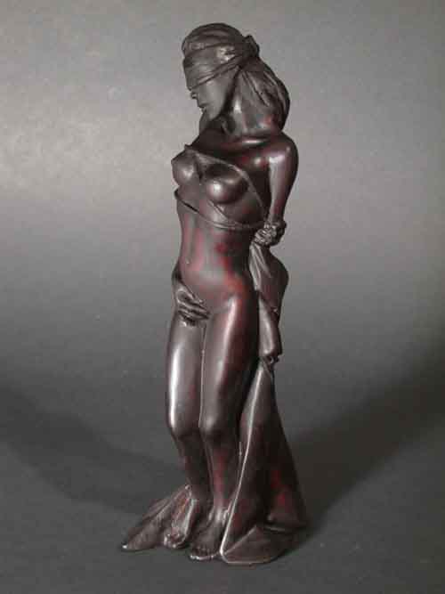 Bound Female Sculpture Cast Resin Signed Vachaudez