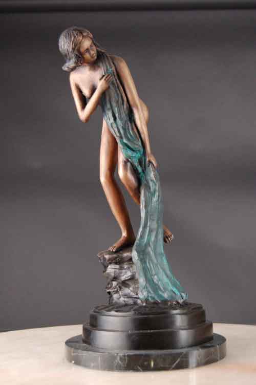 Bronze Female Modest Contemporary Art Sculpture