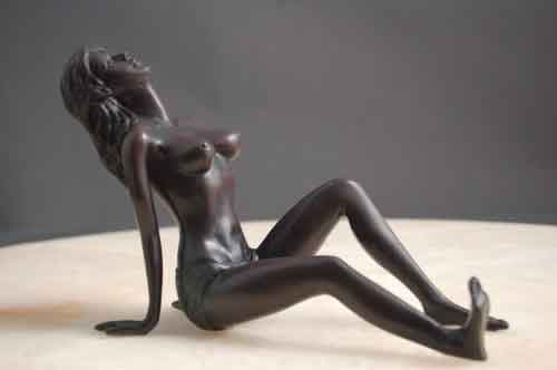 Lady Sunning Sculpture Art Resin