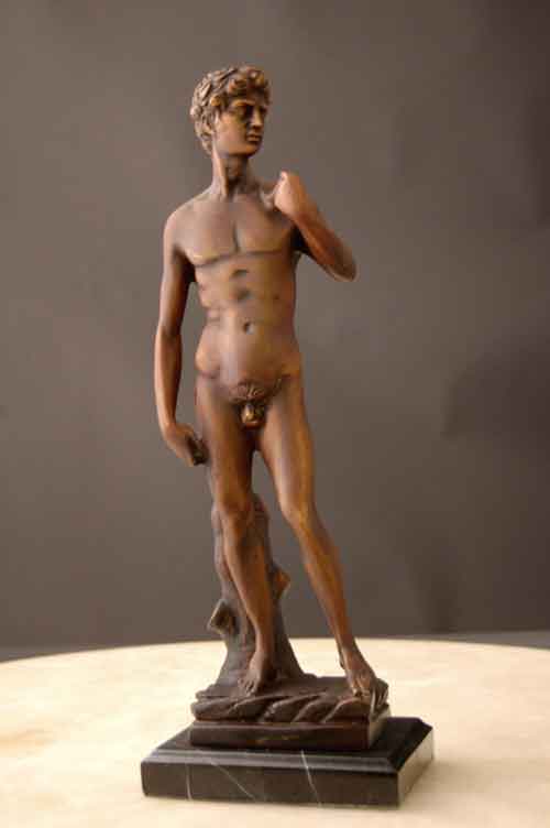 Bronze Sculpture David by Michelangelo Biblical Male