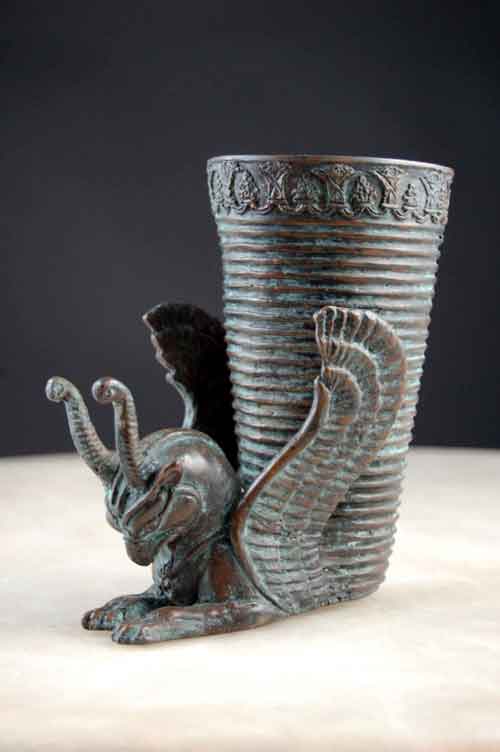Bronze Vase/Mug w/ Wings Alexander Movie Prop