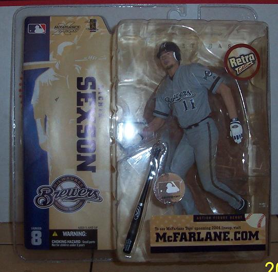 Mcfarlane MLB series 8 RICHIE SEXSON BREWERS retro Figure MINT