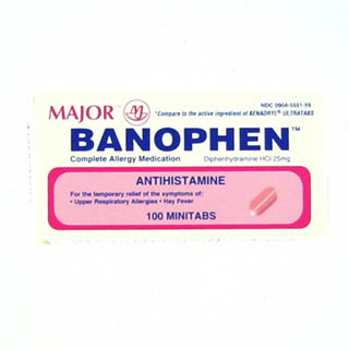 Image 1 of Banophen 25 mg Minitabs Tablets 100 Generic Benadryl Tablets