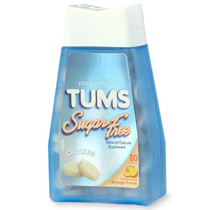 Tums Extra Strength Sugar Free Orange Antacid Tablets 80