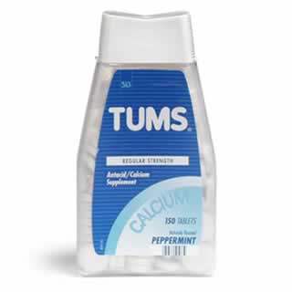 Tums Peppermint Regular 150 Tablets.