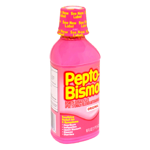 Pepto-Bismol Upset Stomach Reliever Original Anti-Diarrheal Liquid 16 Oz