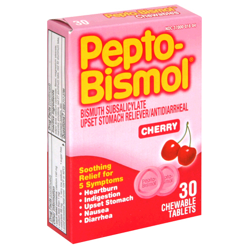 Pepto-Bismol Upset Stomach Reliever Cherry Chewable Tablets 30
