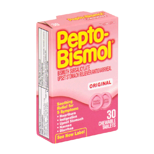 Pepto-Bismol Upset Stomach Reliever Original Chewable Tablets 30