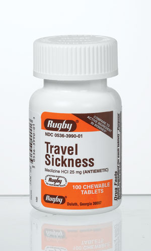 Image 0 of Meclizine Hcl 25 mg Travel Sickness Antiemetic Chewable Tablets 1000 by Watson