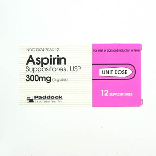 Image 0 of Aspirin 300 mg Suppositories Unit Dsoe 12