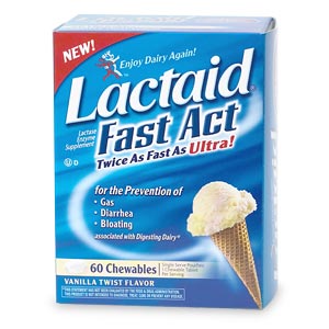 Lactaid Fast Acting Chewable Vanilla Twist Caplets 60