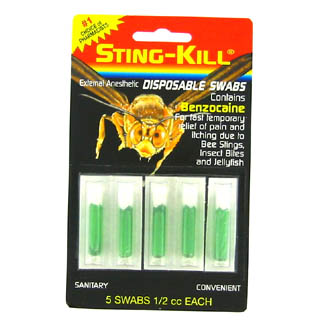 Sting-Kill External Anesthetic Disposable Swab 5X5 Ml