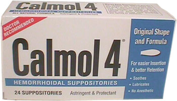 Image 0 of Calmol 4 Hemorrhoidal Suppositories 24 Ct