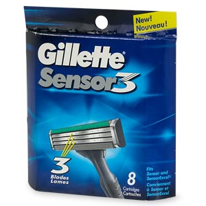 Image 0 of Gillette Sensor 3 Cartridges Blades 8 Ct.