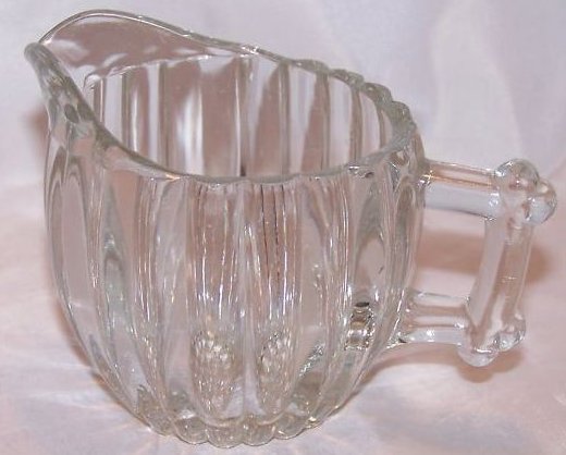 Image 1 of Flower Shaped Glass Pitcher, Creamer 