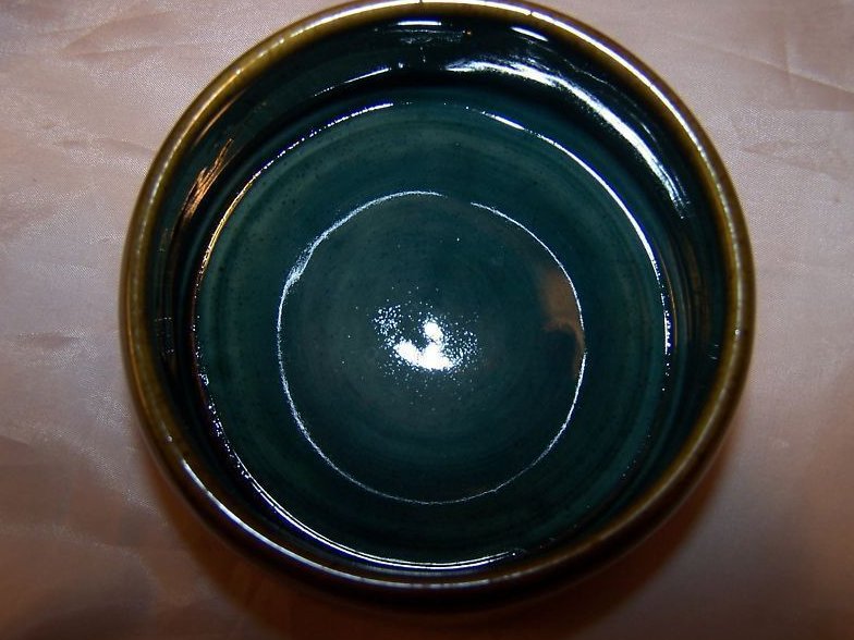 Image 4 of Brown Drip Blue Interior Creamer Sugar Bowl Israel