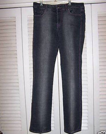 Image 1 of Jrs 13 Old Skool black jeans, w purple, green stitching