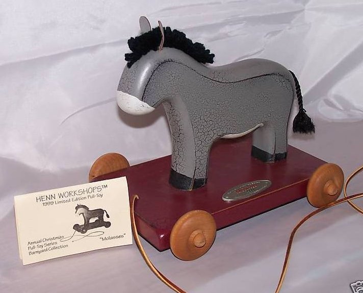 Image 0 of Wood Wooden Pull Toy Donkey, Henn Workshops, New