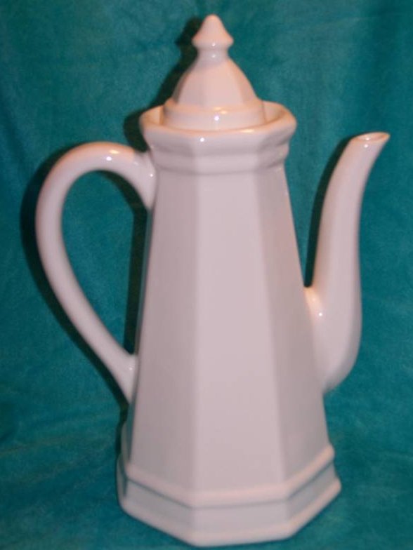 Image 2 of Pfaltzgraff Tea Coffee Pot White 12 c