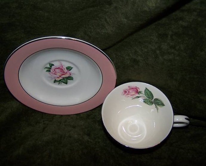 Image 1 of Lifetime China Pink Rose Saucer, Teacup Cup, Vintage