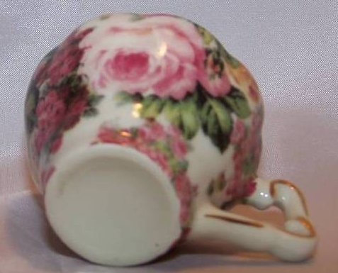 Image 3 of Demitasse Teacup Coffee Cup Rose Pattern