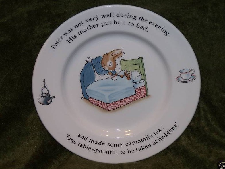 Peter Rabbit Sick, Mother, Chamomile Tea Plate, Wedgwood