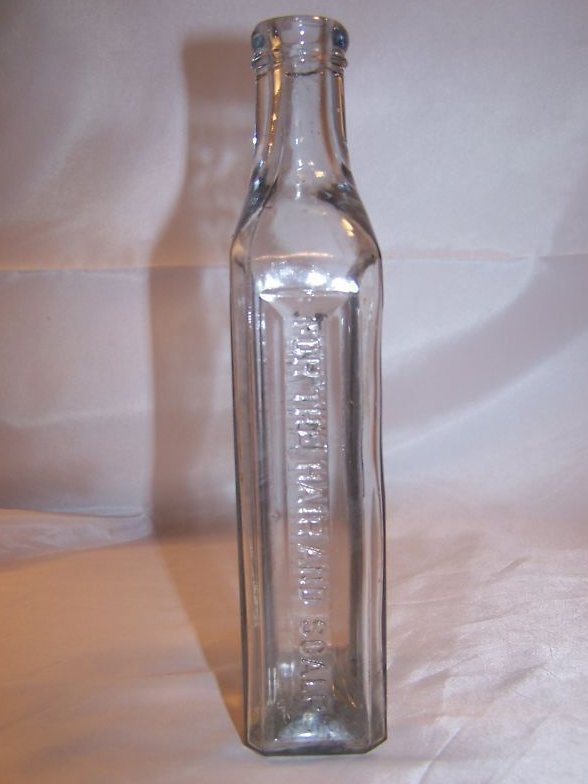 Image 1 of Antique Altenheim Glass Bottle w Residue, Approx 1890